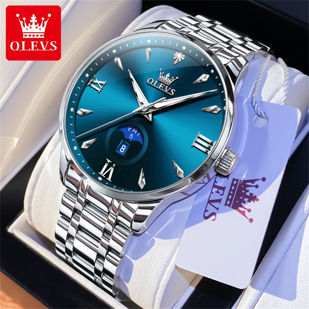 Luxury Watch Brand - ساعات OLEVS Moon Phase للرجال بتقويم