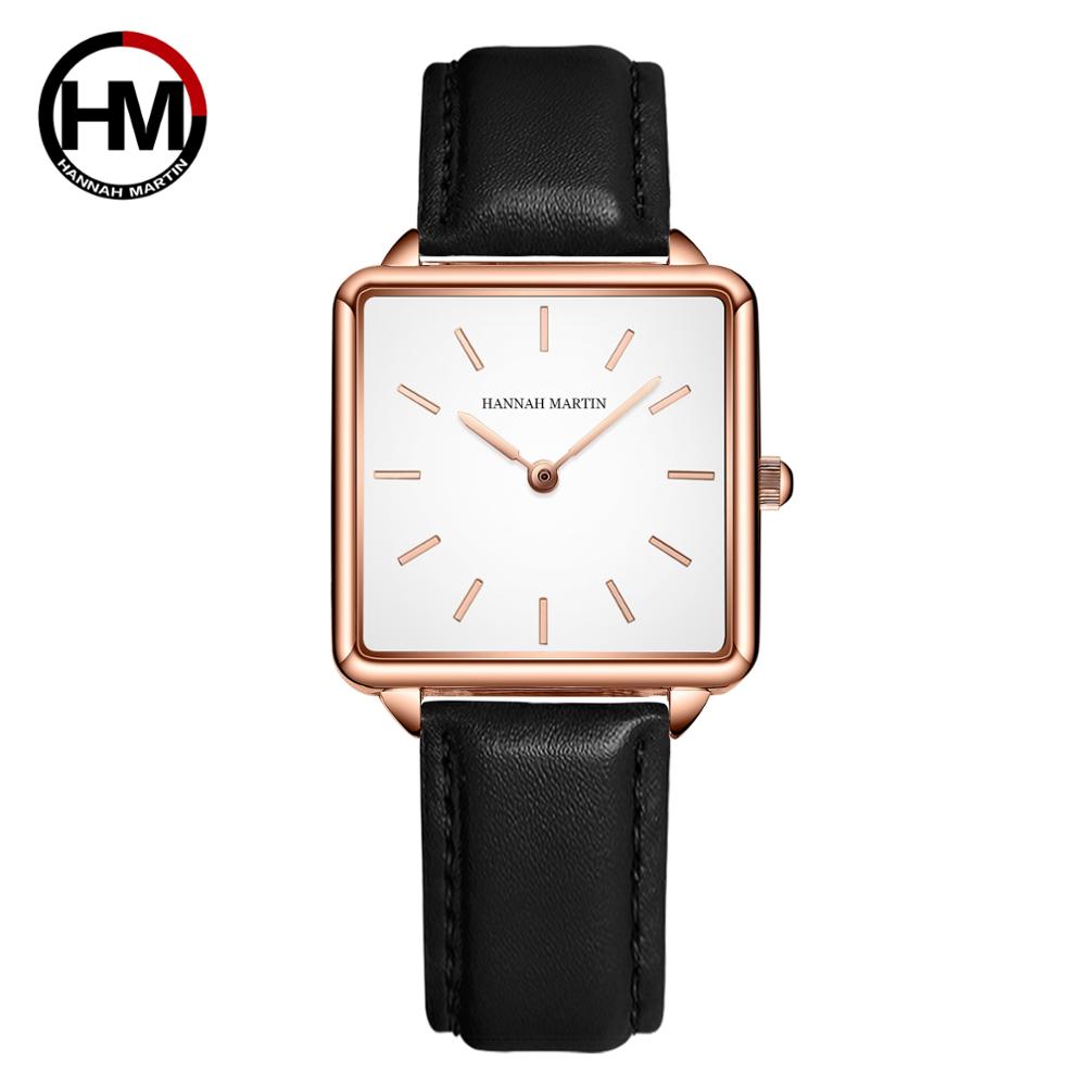 Luxury Watch Index - جلد طبيعي حزام اليابان الكوارتز حركة