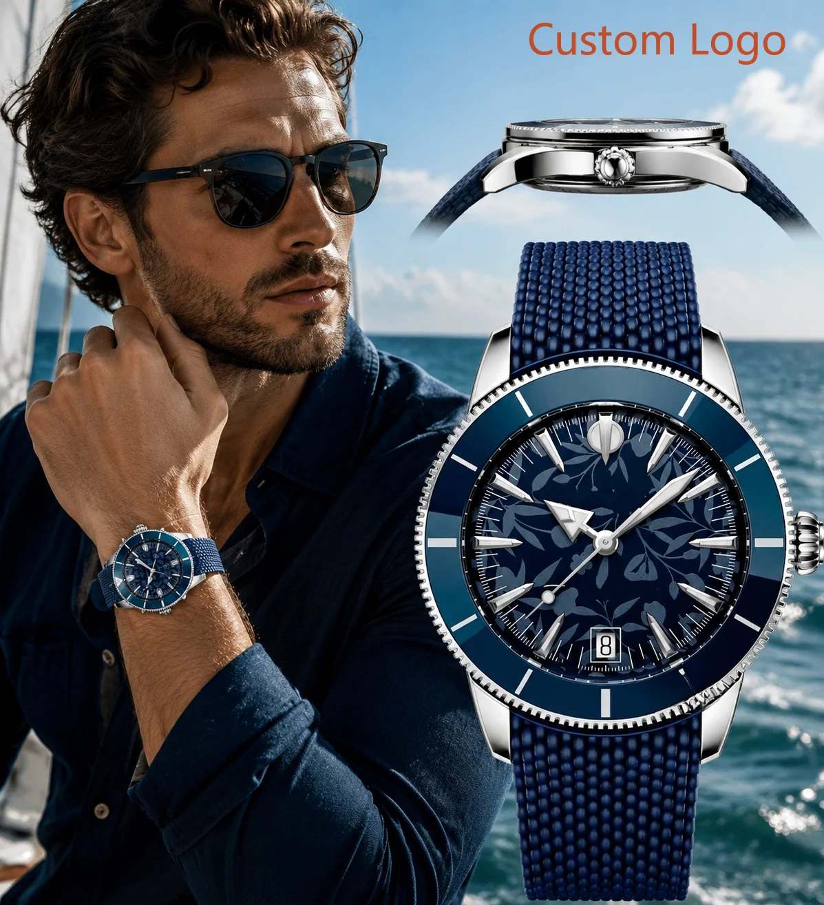 Luxury Watch With Rubber Strap - ساعة غوص أوتوماتيكية للرجال 46 مم