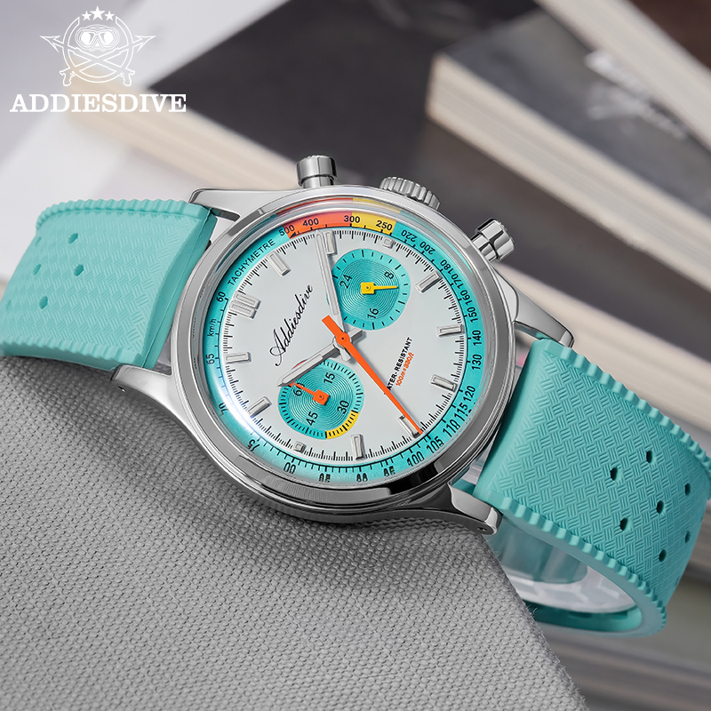 Luxury Watch With Rubber Strap - ساعة كرونوغراف متعددة الوظائف جديدة من