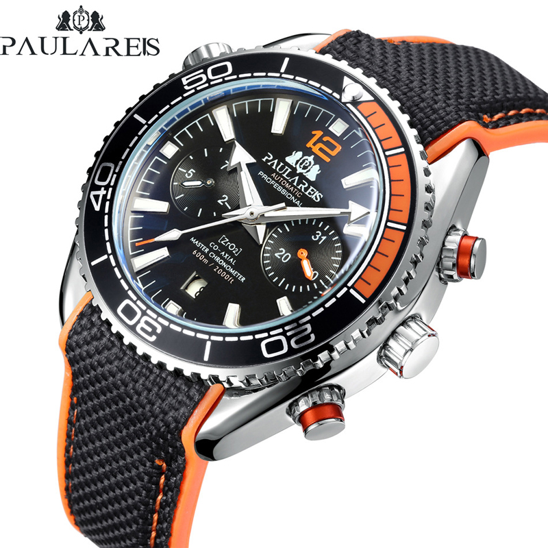 Luxury Watch With Rubber Strap - ساعة PAULAREIS P الفاخرة للرجال أوتوماتيكية