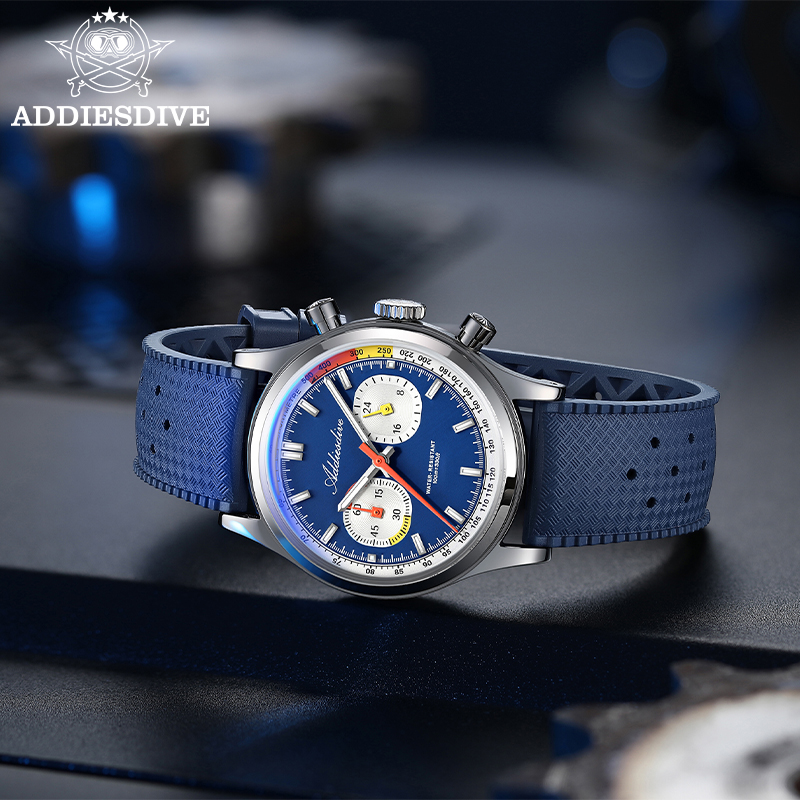 ساعة كرونوغراف كوارتز للرجال م - مراجعة Luxury Watch With Rubber Strap وسعره