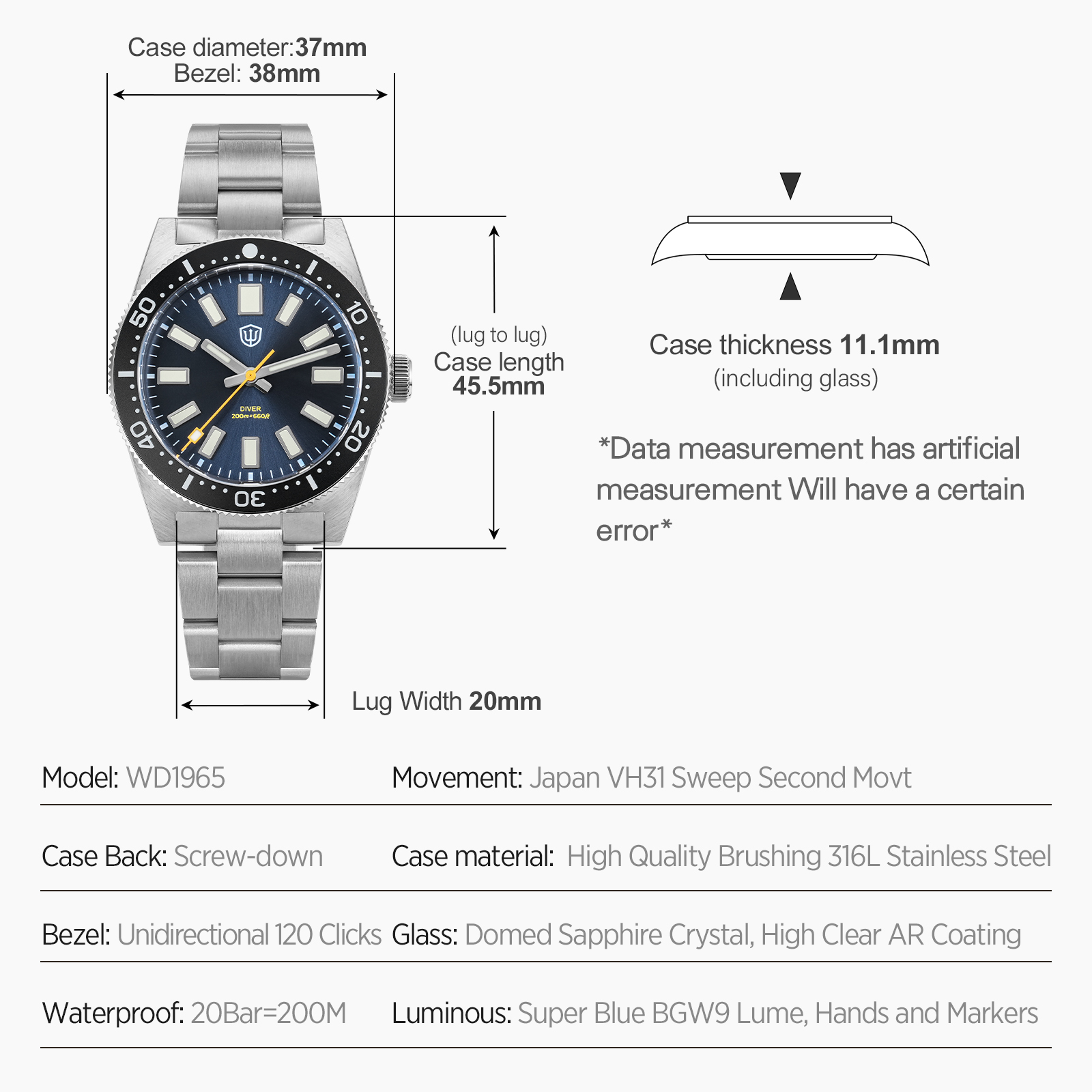 ساعة يد رجالية Watchdives WD19 - مراجعة Luxury Watch Collection وسعره