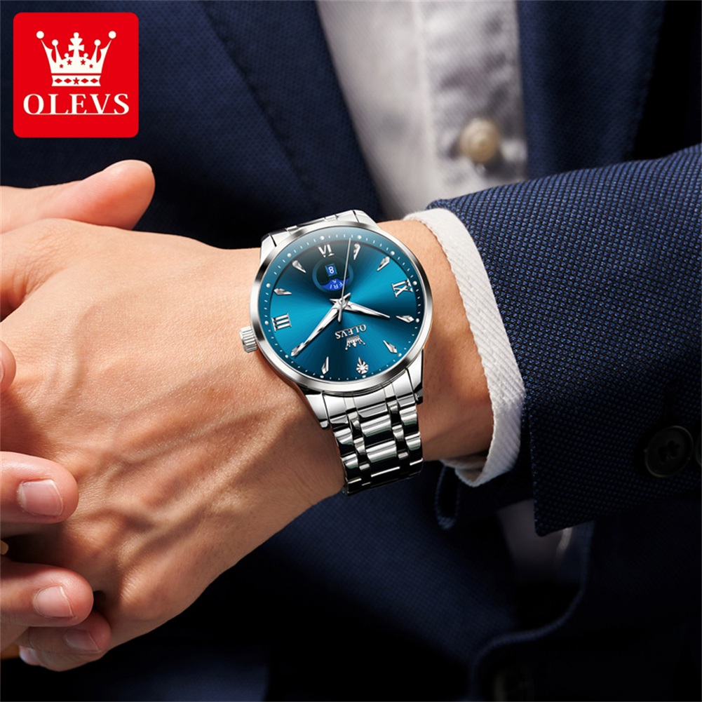 ساعات OLEVS Moon Phase للرجال  - مراجعة Luxury Watch Brand وسعره