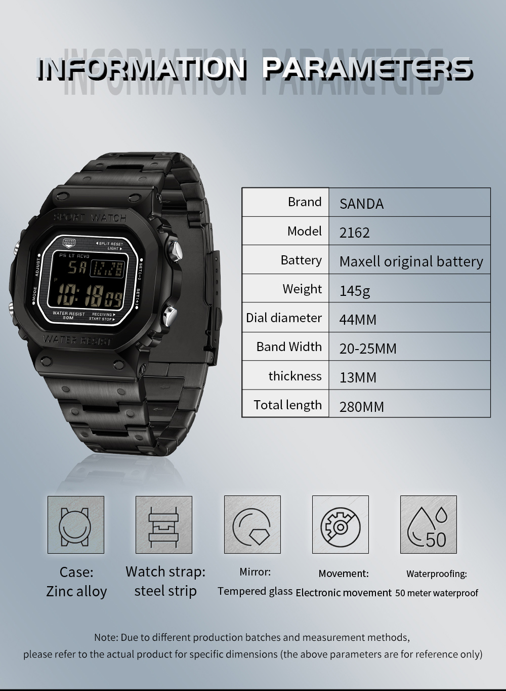 SANDA 2162 ساعة رقمية إلكتروني - مراجعة Diver Watch 300M وسعره