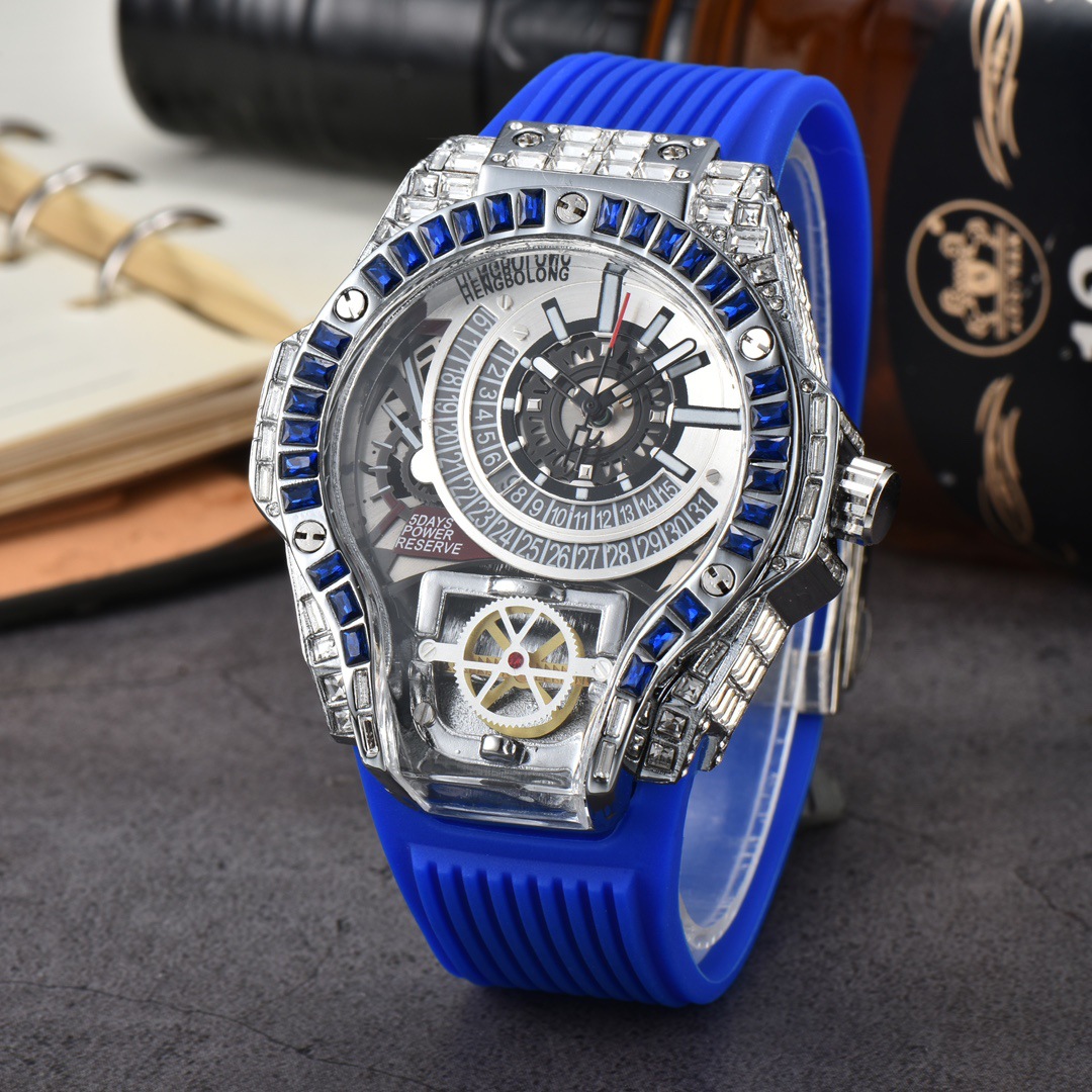 كامل الماس حالة الأعمال الفاخر - مراجعة Luxury Watch With Rubber Strap وسعره