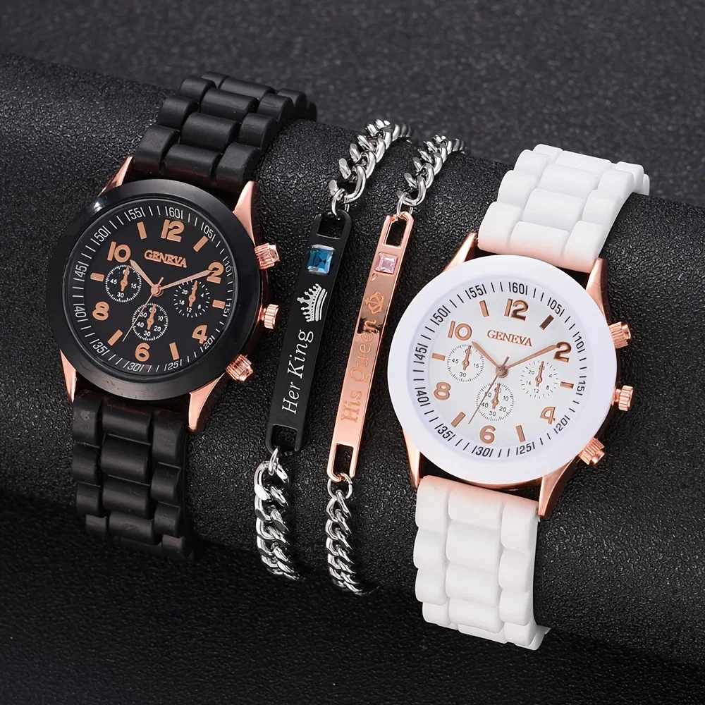 2 قطعة مجموعة ساعات نسائية فاخ - مراجعة Luxury Watch With Rubber Strap وسعره