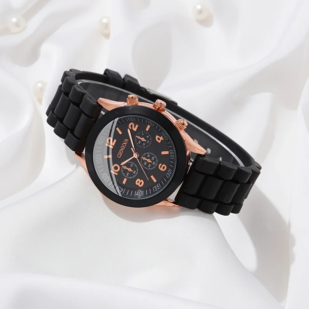 2 قطعة مجموعة ساعات نسائية فاخ - مراجعة Luxury Watch With Rubber Strap وسعره