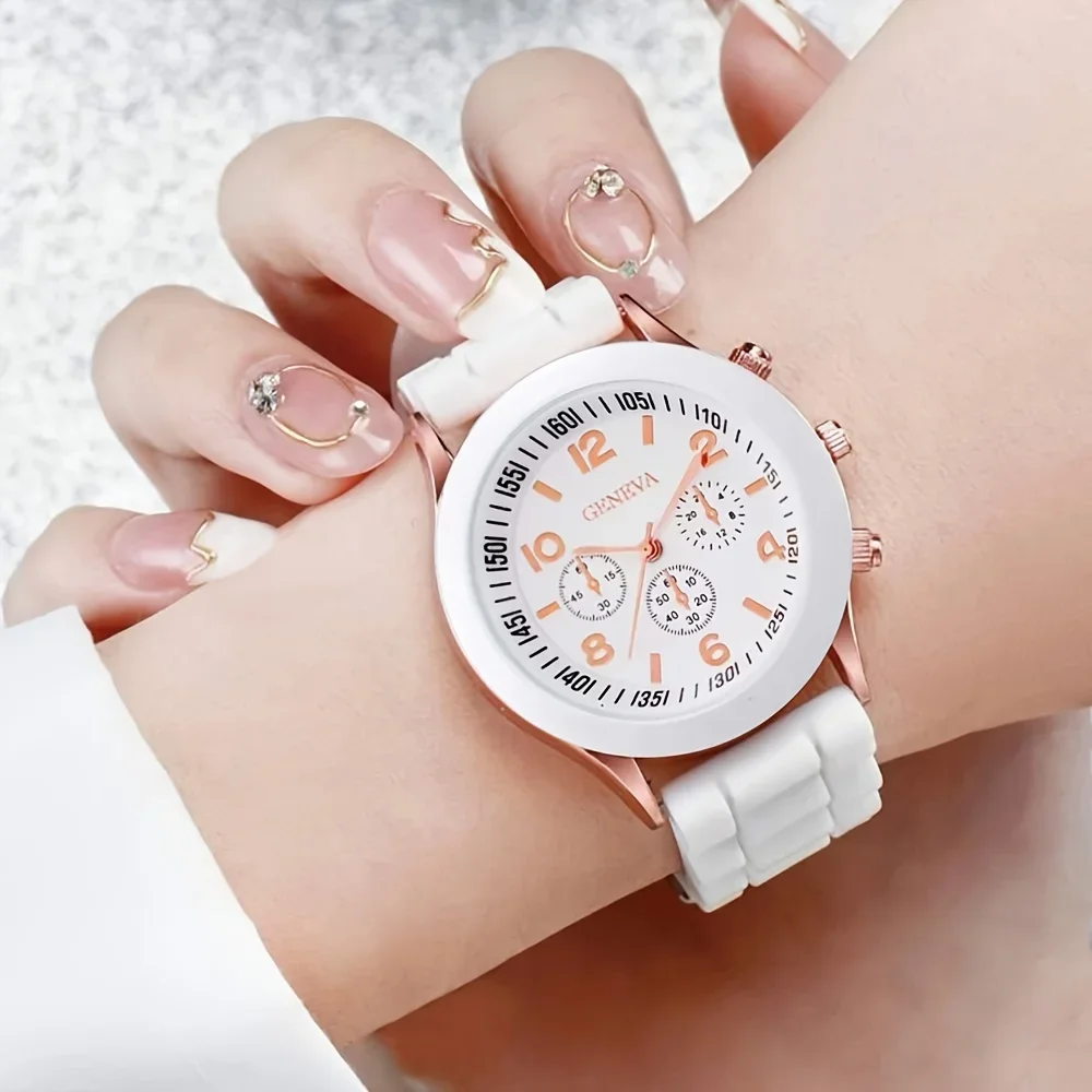 2 قطعة مجموعة ساعات نسائية فاخ - مراجعة Luxury Watch With Rubber Strap وسعره