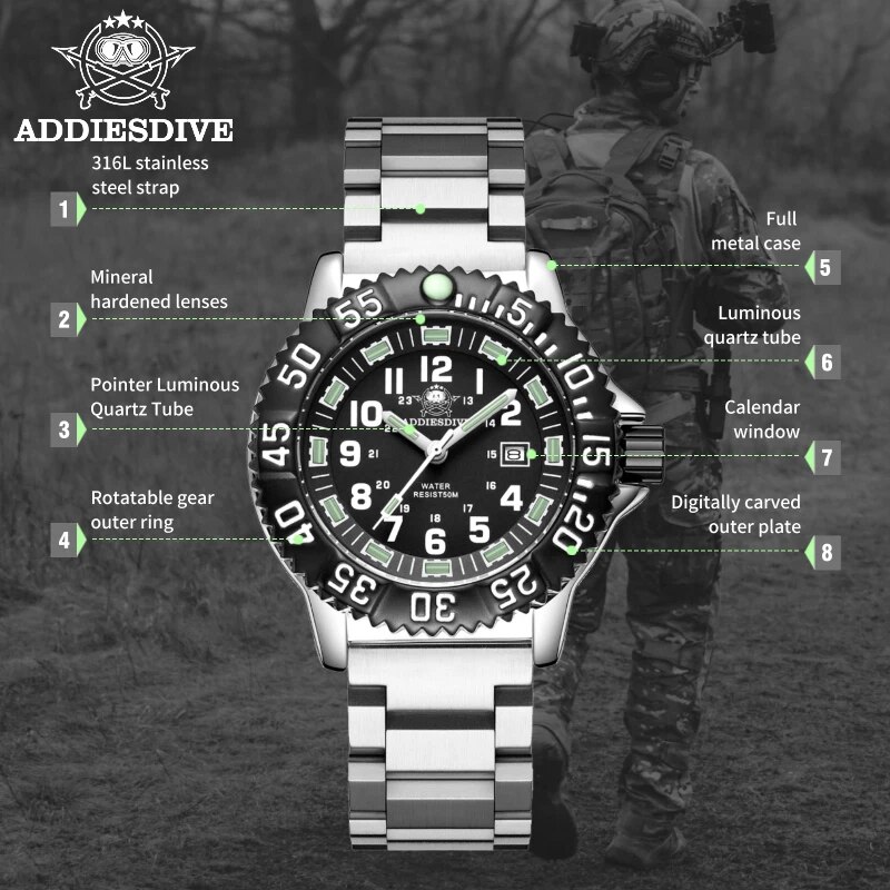 ساعة Dadies للغوص للرجال عرض غ - مراجعة Diver Watch 300M وسعره