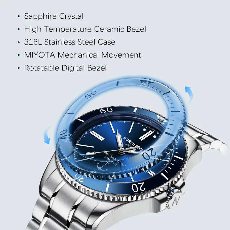 ساعة يد ميكانيكية جديدة للرجال - مراجعة Diver Watch 300M وسعره