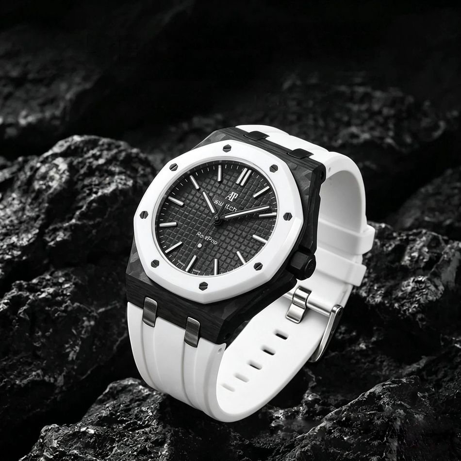 علبة ساعة فاخرة من ألياف الكرب - مراجعة Luxury Watch With Rubber Strap وسعره